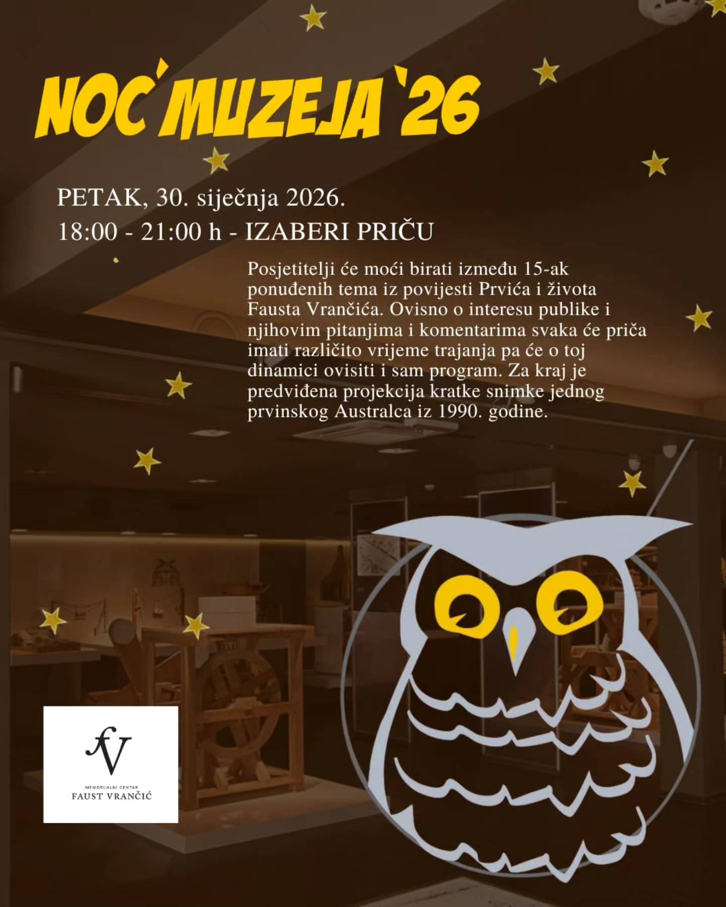 Ne propustite Noć muzeja 2026. u MC Faust Vrančić
