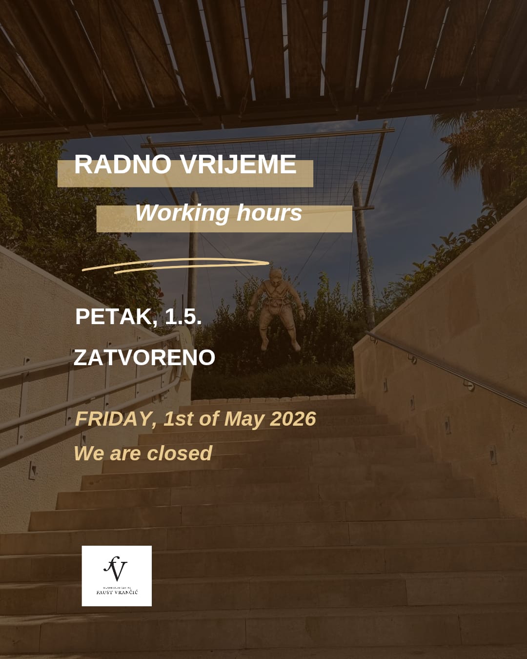 Obavijest o radnom vremenu 1. svibnja