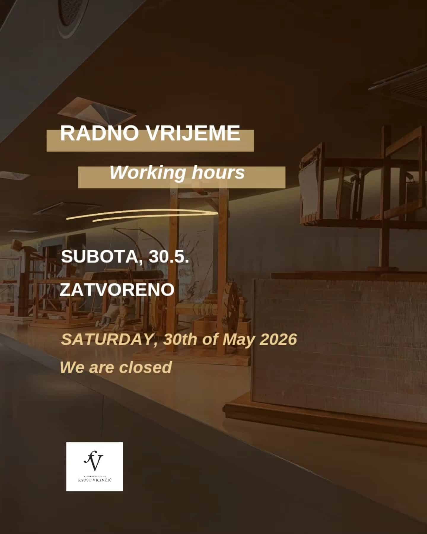 Obavijest o radnom vremenu za Dan državnosti RH